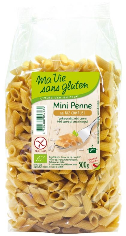 Mini penne volle rijst 500gr MVSG