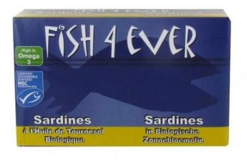 Sardines in zonnebloemolie 120gr Fish4ever