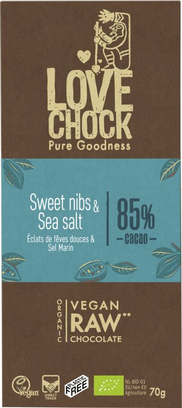 Sweet nibs seasalt 85% 70gr Lovechock