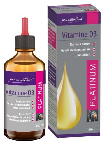 Vitamine D3 platinum druppels 100ml Mannavital